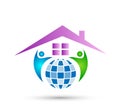House community model abstract, family real estate logo vector.