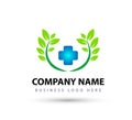 Abstract Medical health family care clinic people healthy life care logo design Royalty Free Stock Photo