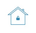 Home lock icon. Royalty Free Stock Photo