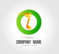 Icon of musical burning note circle logo. Fire and symbol of music - Vector illustration Royalty Free Stock Photo