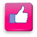 Facebook Like 3d Vector Icon.Facebook thumb like! Royalty Free Stock Photo