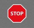 Stop road sign. New red do not enter traffic sign. Caution ban symbol direction sign. Warning stop signs. Royalty Free Stock Photo