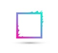 Liquid colorful square logo. Abstract gradient rectangle shape with splash and drops. Flux effect design for logo, banner, poster.