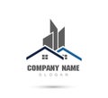 Buildings roof of house Home logo real estate construction residential symbol vector icon.