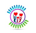 Family together logo, family, parent, kid, parenting, care, circle, health, education, symbol icon Royalty Free Stock Photo