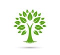 Green Tree Logo. Tree Care Logo green Body Symbol Design Illustration. Royalty Free Stock Photo