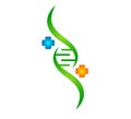DNA Helix Logo vector Template. Genetics Vector Design. Royalty Free Stock Photo