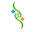 DNA Helix Logo vector Template. Genetics Vector Design.