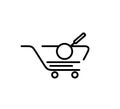 Black line icon for Shopping Cart, shopping and trolly vector.