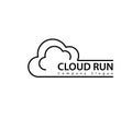 Cloud Run Logo speed fast logo Design Element.