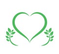 Love Green Creative logo concept, new logo Nature Heart logo, elements and symbol