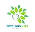 Love Green Creative logo concept, new logo Nature Heart logo, elements and symbol