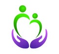 People couple together Heart care logo.