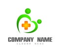 People couple together healthcare icon heart care logo. Royalty Free Stock Photo