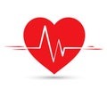 Heart beat line vector. Abstract, heartbeat. Royalty Free Stock Photo