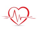 Heart beat line vector. Abstract, heartbeat. Royalty Free Stock Photo