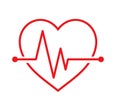 Heart beat line vector. Abstract, heartbeat. Royalty Free Stock Photo