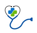 Stethoscope Heart Medical Healthcare Logo Design Vector. Royalty Free Stock Photo