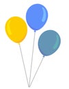 Balloon colorful ballon vector flat cartoon birthday party. Royalty Free Stock Photo