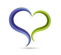 Heart shape vector Partnership logo success active people symbol healthy logo vector