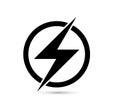 Power lightning logo vector icon. Vector thunder bolt symbol. Royalty Free Stock Photo