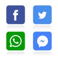Social media icons. Famous, group.