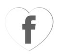 Love Facebook heart shape icon.