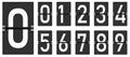 Countdown numbers flip counter vector isolated set. new style retro flip clock or scoreboard mechanical numbers 1 to 0