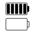 Battery icon. Charging level full power high up. Gadget, Icon energy status vector Royalty Free Stock Photo