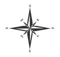 Compass main directions icon black white background Royalty Free Stock Photo