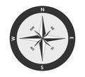 Compass main directions vector icon black white background Royalty Free Stock Photo