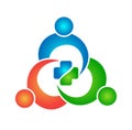 Healthy People circle Medical pharmacy logo cross Healthcare logo vector graphic design Royalty Free Stock Photo