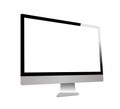 Apple iMac, MacBook and iPhone. Realistic modern monitor vector illustration. Royalty Free Stock Photo