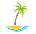 Coconut tree vector illustration eco and organic herbal icon