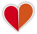 Red heart broken vector icon