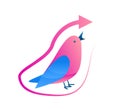 Bird with arrow vector illustration Royalty Free Stock Photo