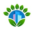 Green Building Logo eco environment Vector Design Template.