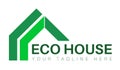 Eco House logo. Real Estate vector illustration, emblem. Innovation technology of building. Construction, property company logo