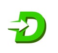 D letter with arrow. Delivery vector logo. D letter logo. Express delivery.