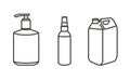 Hand sanitizer line icons