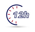 12 hours clock new vector icons. Delivery service, speedy delivery online deal remaining time web site symbols.