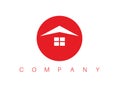 House, home, real estate, green concept logo vector design Royalty Free Stock Photo