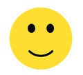 Smiley yellow face emoji on white background Royalty Free Stock Photo