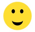 Smiley yellow face emoji on white background Royalty Free Stock Photo