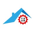 house mechanic logo, Real estate logo graphic house simple unique. blue red green color Royalty Free Stock Photo