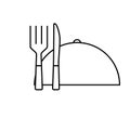 Black line icon for Cutlery, food and silverware