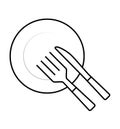 Black line icon for Cutlery, food and silverware