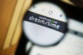 Dreamstime `Work from home` logo under magnifying glass.