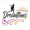 Dreamtimes Unique Vector Writing with Ink Pen and Stars Royalty Free Stock Photo