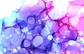 Dreamy abstract hand drawn watercolor or alcohol ink background in purple and pink tones. Raster illustration. Royalty Free Stock Photo